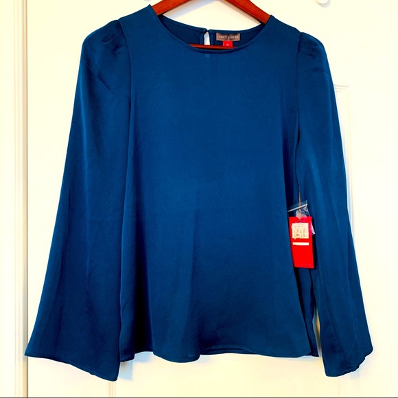 NWT VINCE CAMUTO • Jewel tone silky light top • Sz XS - Picture 2 of 8